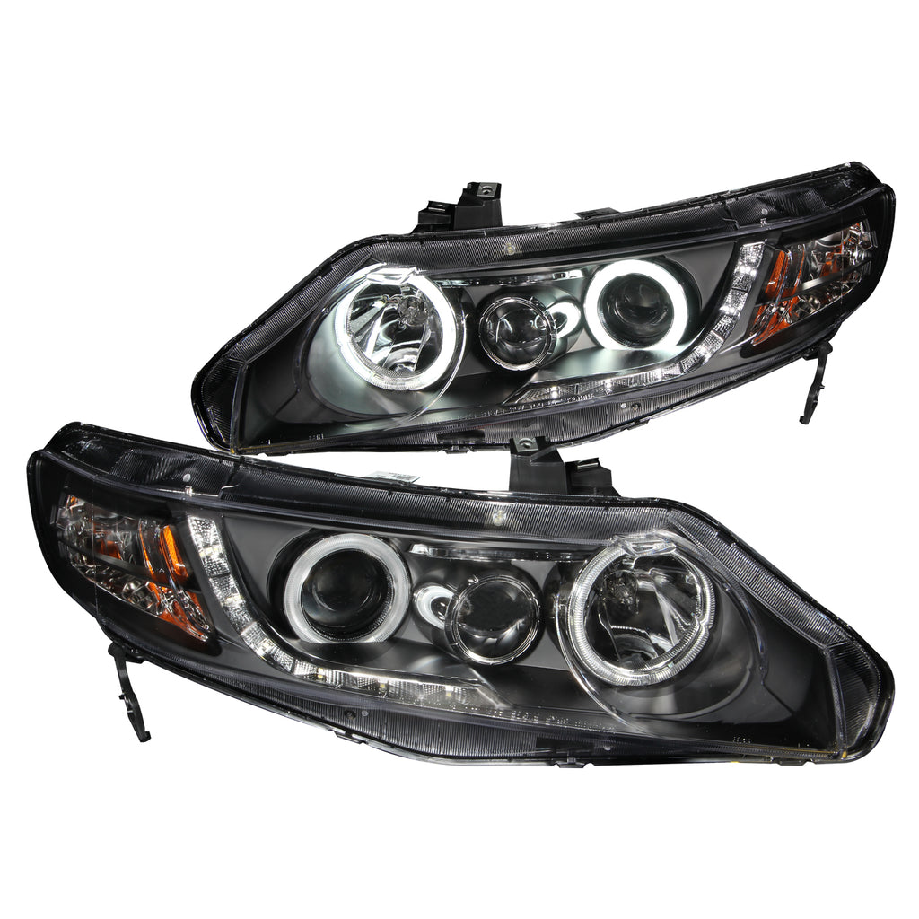 0611-Civic-Projector-Halo-Black-Clear(Ccfl)Headlights-DriverPassenger