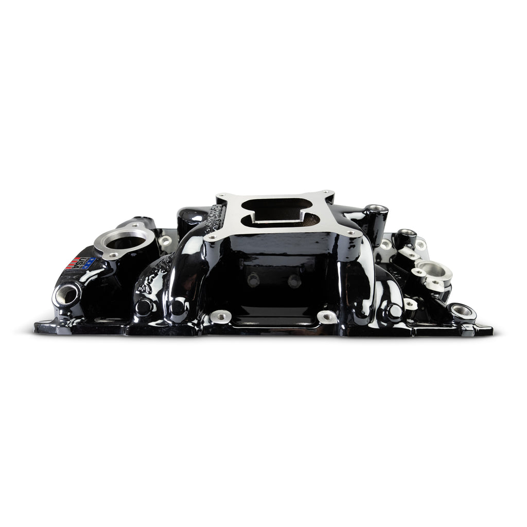 Performer-Rpm-Small-Block-Chevy-Air-Gap-Intake-Manifold,-Black-Plasma-Finish