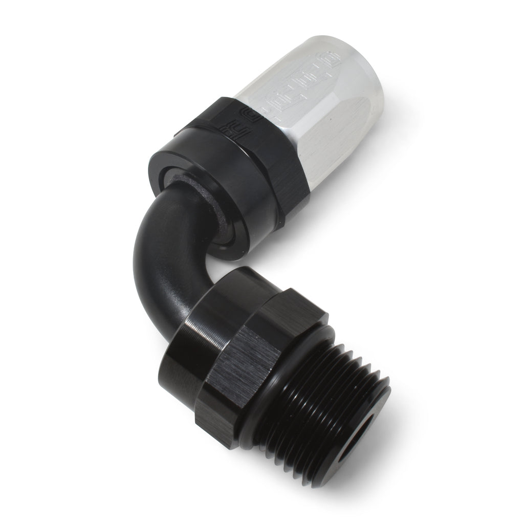 Performance-Hose-End-8-Hose-To-8-Radius-Inlet-Port-90-Deg-BlkClr