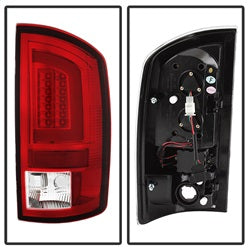 07-09-Dodge-Ram-25003500-V3-Light-Bar-Led-Tail-Lights---Red-Clear-(Alt-Yd-Dram06v3-Lbled-Rc)