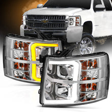 Load image into Gallery viewer, 07-13-Chevrolet-Silverado-150025003500-Proj-Headlights-W-Plank-Style-Switchback-Chrome-WAmb