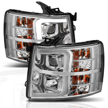 Load image into Gallery viewer, 07-13-Chevrolet-Silverado-150025003500-Proj-Headlights-W-Plank-Style-Switchback-Chrome-WAmb