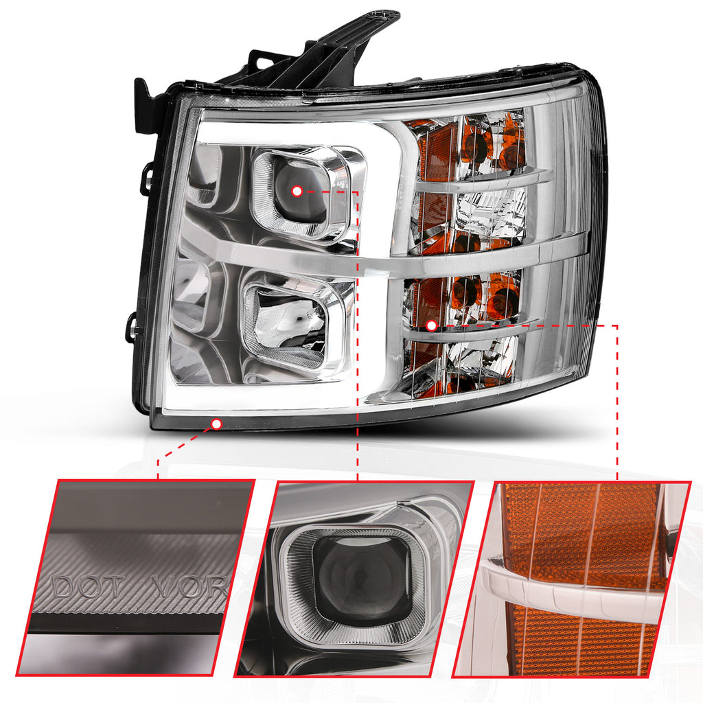 07-13-Chevrolet-Silverado-150025003500-Proj-Headlights-W-Plank-Style-Switchback-Chrome-WAmb