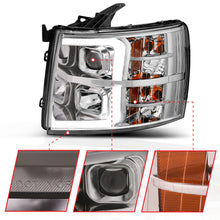 Load image into Gallery viewer, 07-13-Chevrolet-Silverado-150025003500-Proj-Headlights-W-Plank-Style-Switchback-Chrome-WAmb