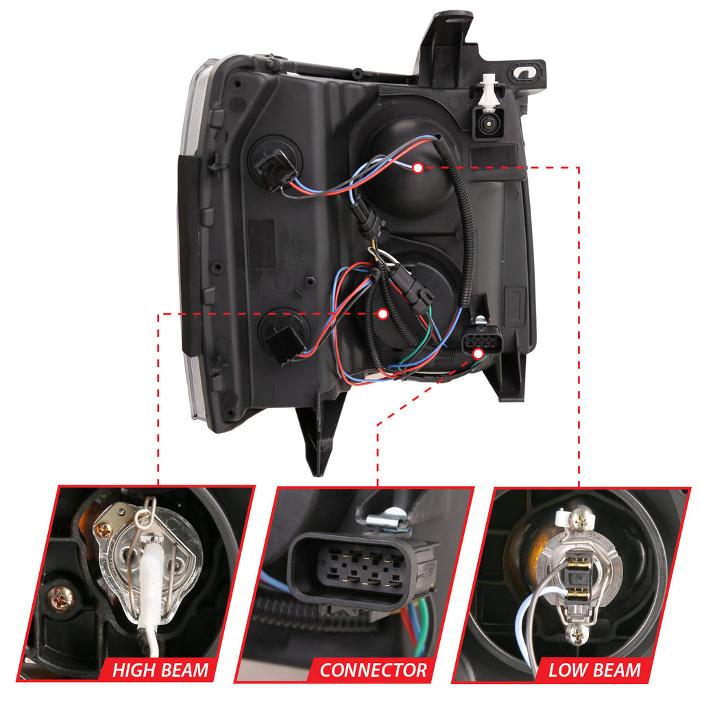 07-13-Chevrolet-Silverado-150025003500-Proj-Headlights-W-Plank-Style-Switchback-Chrome-WAmb