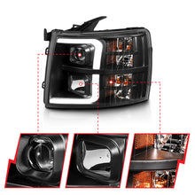 Load image into Gallery viewer, 07-13-Chevrolet-Silverado-3500-Projector-Headlights---Black-Amber