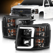 Load image into Gallery viewer, 07-13-Chevrolet-Silverado-3500-Projector-Headlights---Black-Amber