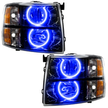 Load image into Gallery viewer, 07-13-Chevrolet-Silverado-Assembled-Halo-Headlights-Round-Style---Blk-Housing--Blue