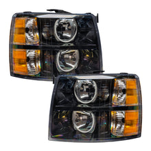 Load image into Gallery viewer, 07-13-Chevrolet-Silverado-Assembled-Halo-Headlights-Round-Style---Blk-Housing--Blue