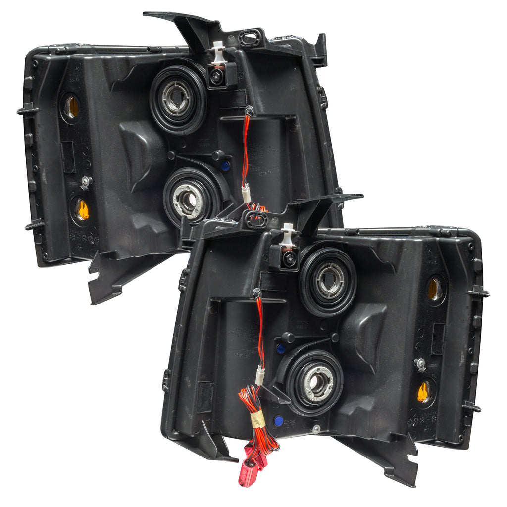 07-13-Chevrolet-Silverado-Assembled-Halo-Headlights-Round-Style---Blk-Housing--Green