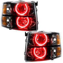 Load image into Gallery viewer, 07-13-Chevrolet-Silverado-Assembled-Halo-Headlights-Round-Style---Blk-Housing--Red