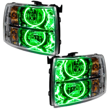 Load image into Gallery viewer, 07-13-Chevrolet-Silverado-Pre-Assembled-Led-Halo-Headlights-(Round-Style)---Green