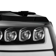Load image into Gallery viewer, 07-13-Chevy-Avalanche-Nova-Led-Proj-Headlights-Plank-Style-Gloss-Black-WActiv-LightDrl
