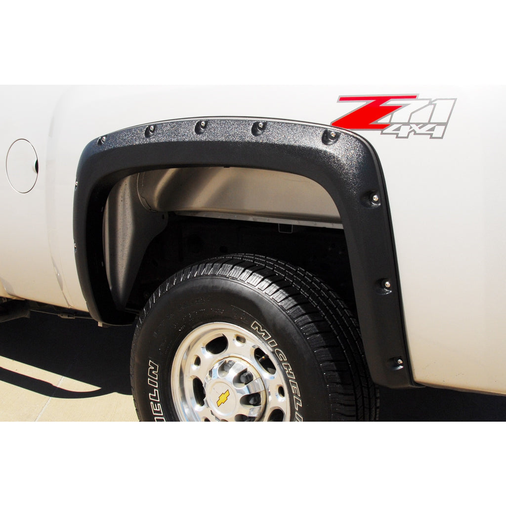 07-13-Chevy-Silverado-1500-Rx-Rivet-Style-Smooth-Elite-Series-Fender-Flares---Black-(2-Pc.)