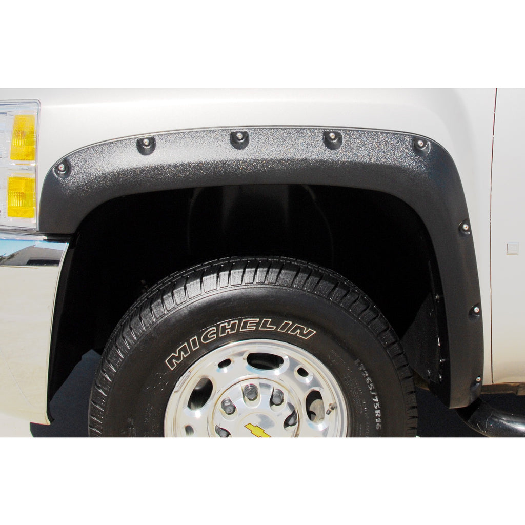 07-13-Chevy-Silverado-1500-Rx-Rivet-Style-Smooth-Elite-Series-Fender-Flares---Black-(2-Pc.)