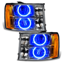 Load image into Gallery viewer, 07-13-Gmc-Sierra-Pre-Assembled-Led-Halo-Headlights---(Round-Ring-Design)--Blue