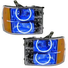Load image into Gallery viewer, 07-13-Gmc-Sierra-Pre-Assembled-Led-Halo-Headlights---(Round-Ring-Design)--Blue