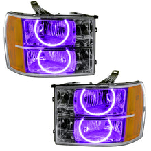 Load image into Gallery viewer, 07-13-Gmc-Sierra-Pre-Assembled-Led-Halo-Headlights---(Round-Ring-Design)--UvPurple