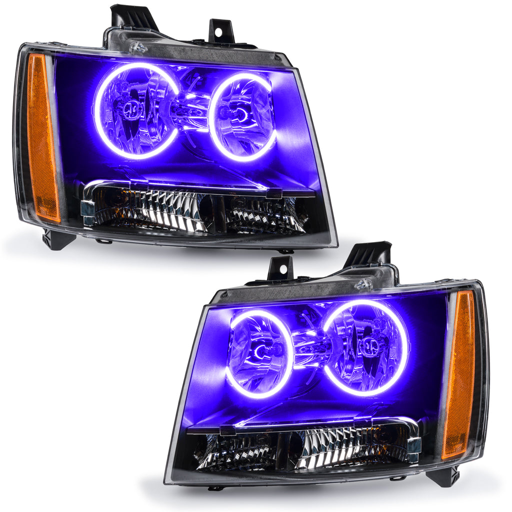 07-14-Chevrolet-Tahoe-Pre-Assembled-Led-Halo-Headlights--UvPurple