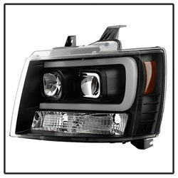 07-14-Chevy-Suburban15002500Tahoe-V2-Projector-Headlights-Blk-Pro-Yd-Csub07v2-Drl-Bk