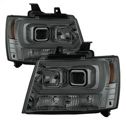 07-14-Chevy-Suburban15002500Tahoe-V2-Projector-Headlights-Smoke-Pro-Yd-Csub07v2-Drl-Sm