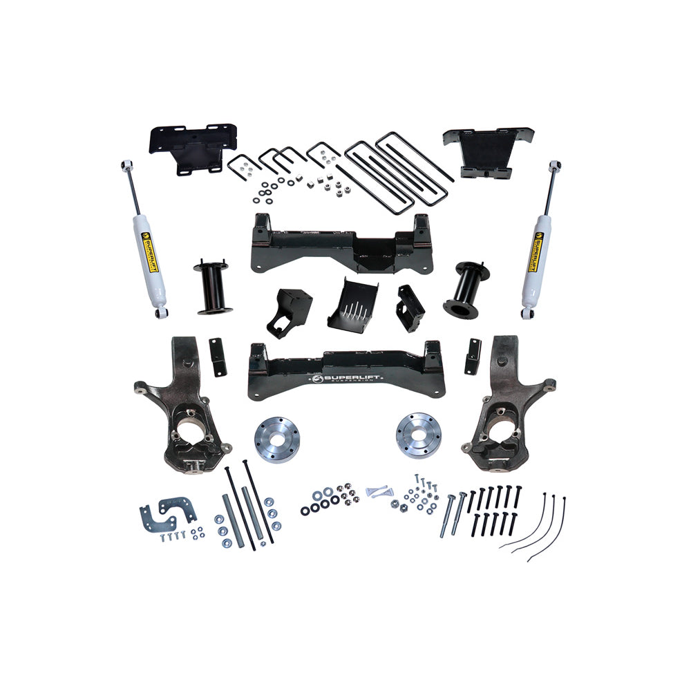 07-16-Chevy-SilvGmc-Sierra-4Wd-W-Cast-Steel-Control-Arms-8In-Lift-Kit-W-Slf-Rear-Shocks
