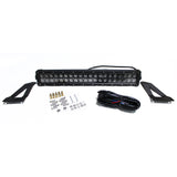 Race Sport RSJK120G 07-17 Jeep JK Wrangler Grille (1) 120W Dual Row BLACKED OUT LED Light Bar Kit