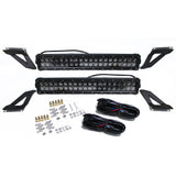 Race Sport RSJK240G 07-17 Jeep JK Wrangler Grille (2) 120W Dual Row BLACKED OUT LED Light Bar Kit