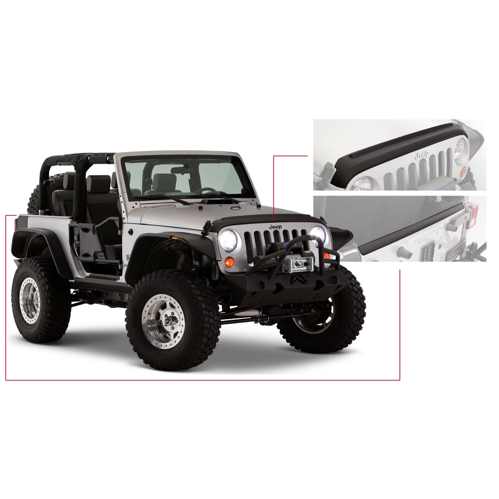 07-18-Jeep-Wrangler-Trail-Armor-Hood-And-Tailgate-Protector-Excl-Power-Dome-Hood---Black