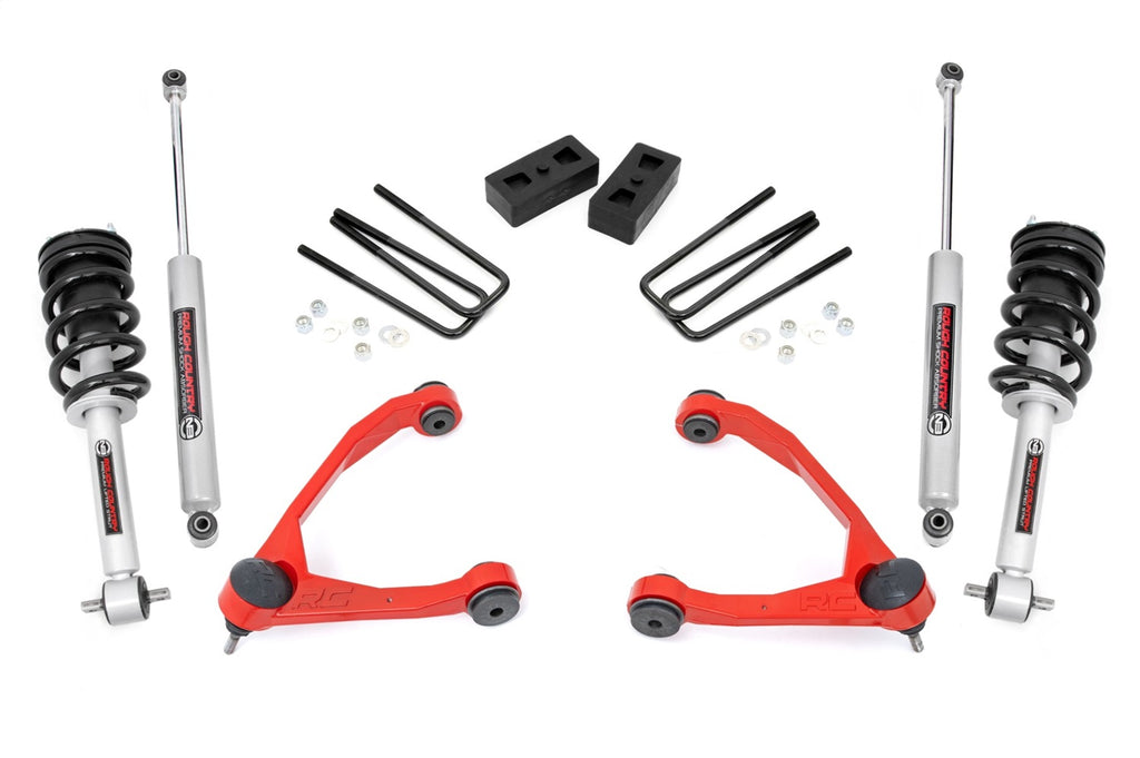 Rough Country 246.23RED Suspension Lift Kit w/Shocks for Select Chevrolet Silverado 1500, GMC Sierra