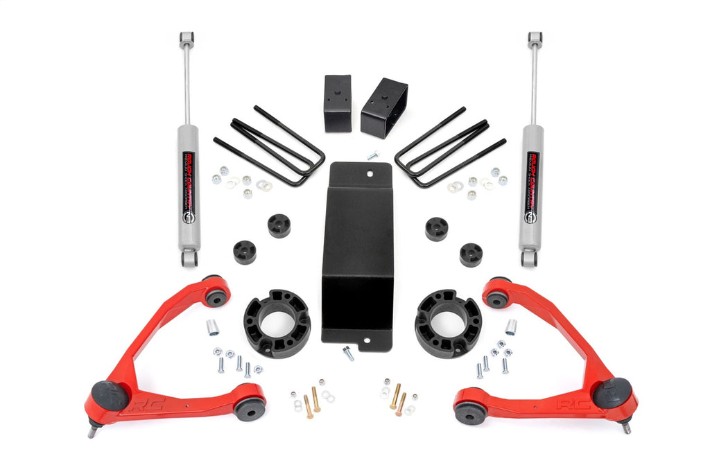 Rough Country 19431ARED Suspension Lift Kit w/Shocks for Select Chevrolet Silverado 1500, GMC Sierra