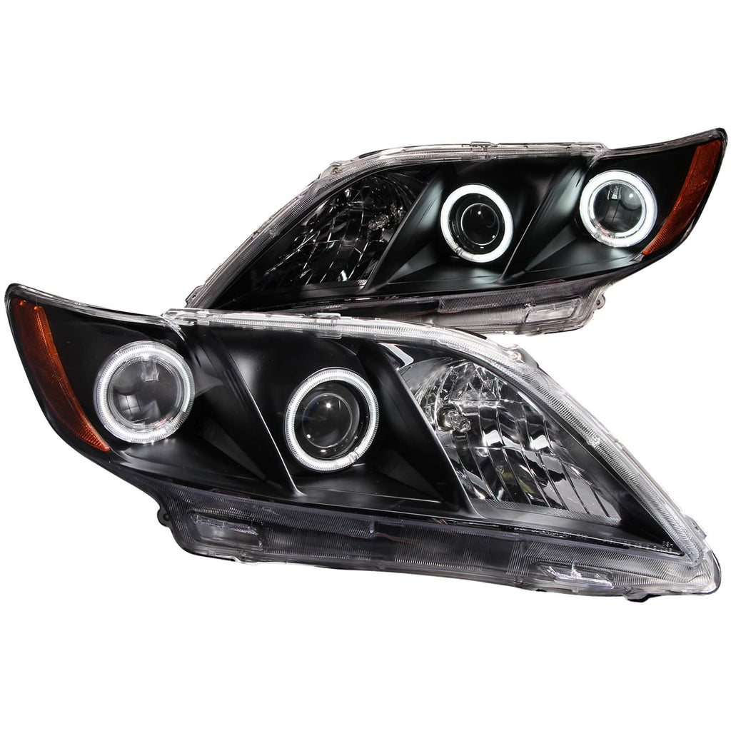 0709-Camry-Headlights-Projector-With-HaloBlack-Clear-With-Amber-Reflectors-DrivePass