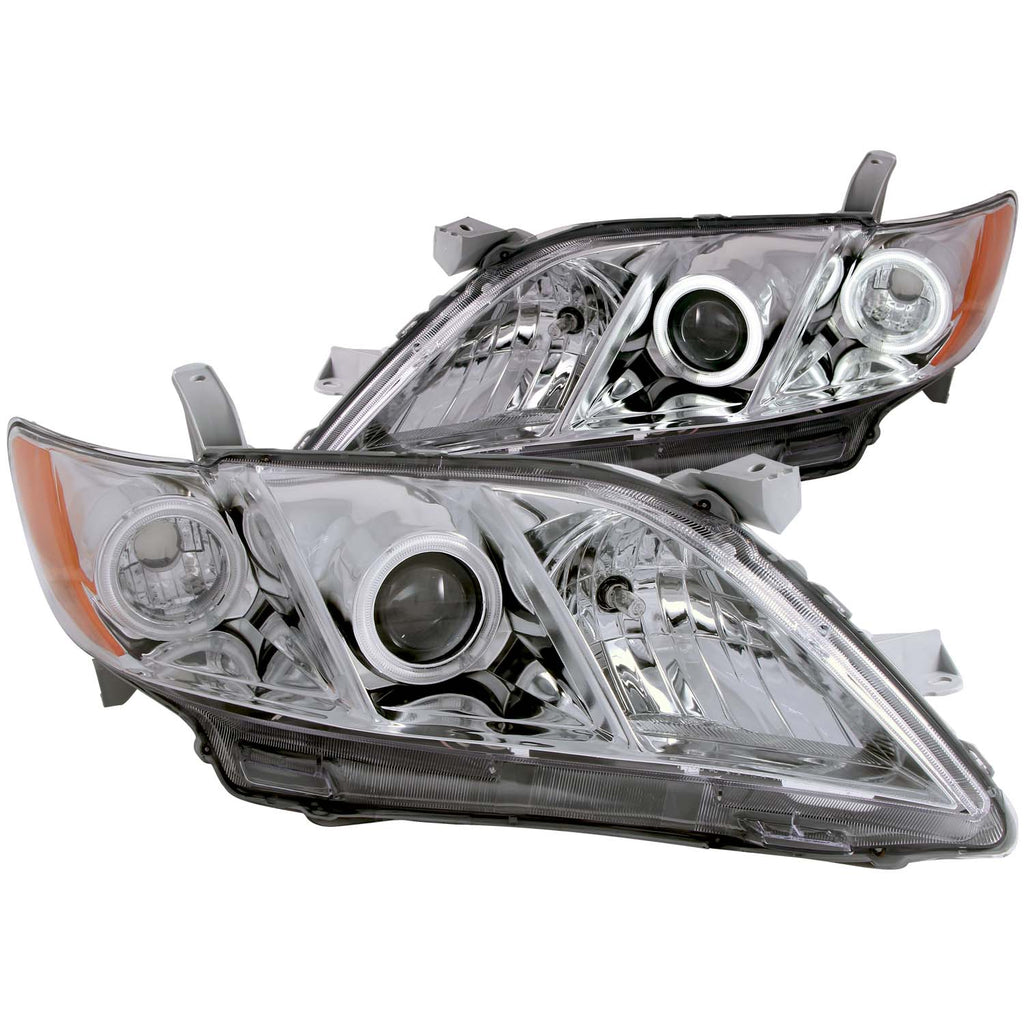 0709-Camry-Headlights-Projector-With-HaloChrome-Clear-With-Amber-Reflectors-DrivePass