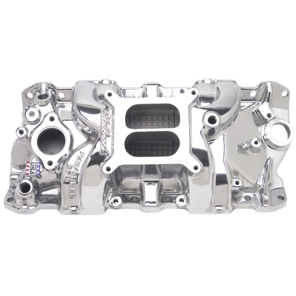 Edelbrock 71011 Performer RPM Small Block Chevy Polished Intake Manifold for Select Avanti II, Buick Century, Buick LeSabre, Buick Regal, Buick Skylark, Checker Aerobus, Checker Deluxe, Checker Marathon, Checker Taxicab, Chevrolet 3B, Chevrolet 3C,