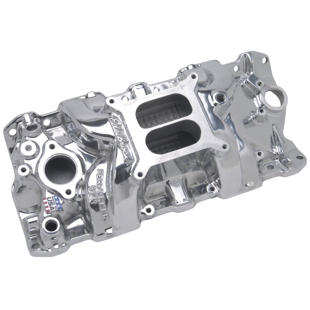 Edelbrock 71011 Performer RPM Small Block Chevy Polished Intake Manifold for Select Avanti II, Buick Century, Buick LeSabre, Buick Regal, Buick Skylark, Checker Aerobus, Checker Deluxe, Checker Marathon, Checker Taxicab, Chevrolet 3B, Chevrolet 3C,