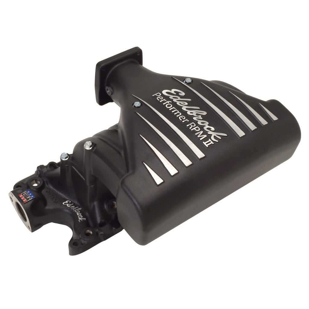 Edelbrock 71233 Performer RPM II Intake Manifold #71233 For 5.0L Small-Block Ford, Black Finish for Select Ford Mustang
