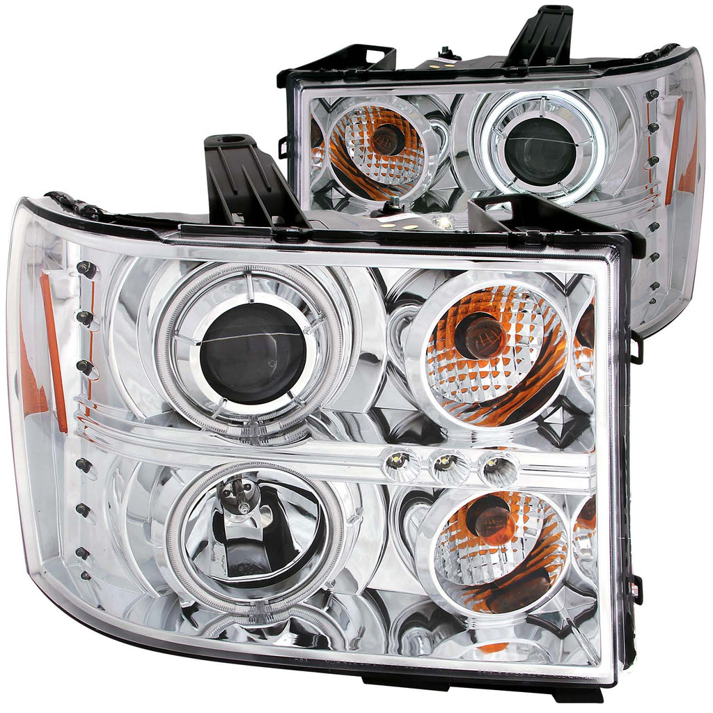 0713-Sierra-15000714-Sierra-25003500-Chrome-Projector-Headlights-WHalos(Ccfl)DrivPass