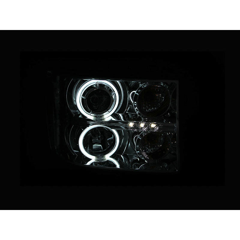 0713-Sierra-15000714-Sierra-25003500-Chrome-Projector-Headlights-WHalos(Ccfl)DrivPass
