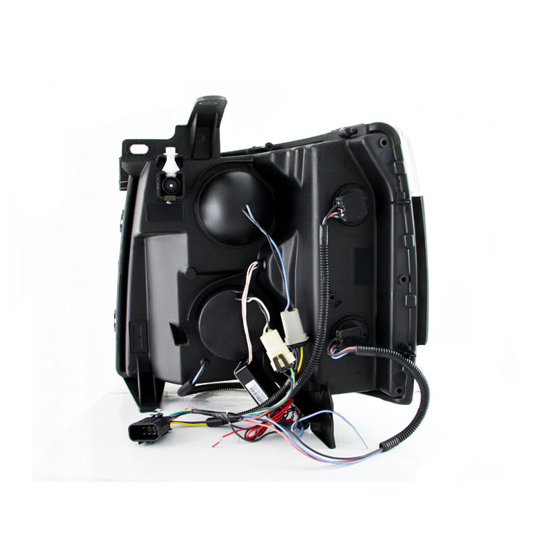 0713-Sil-15000714-Sil-25003500-Headlights-Proj-WHaloChrome-Clear-WAmber-Reflectors-DrivPass