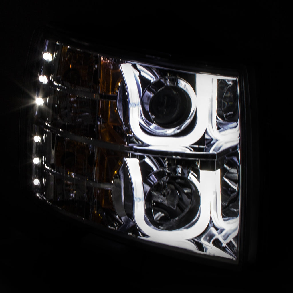 0713-Silverado-15000714-25003500-Projector-WUbar-Chrome-Clear-Amber-Headlights-DrivPass