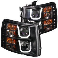 Load image into Gallery viewer, 0713-Silverado-15000714-Silverado-25003500-Proj-WUbar-Black-Clear-Amber-Headlights-DrivPass