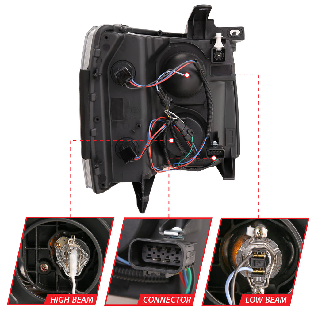 0713-Silverado-150025003500-Projector-Headlights-W-Plank-Style-Switchback-Black-W-Amber-Pair