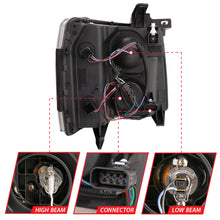 Load image into Gallery viewer, 0713-Silverado-150025003500-Projector-Headlights-W-Plank-Style-Switchback-Black-W-Amber-Pair
