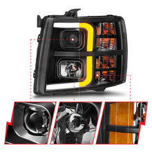 Load image into Gallery viewer, 0713-Silverado-1500250035000913-Silverado-1500-Hybrid-Projector-WLight-Bar-Black-Housing
