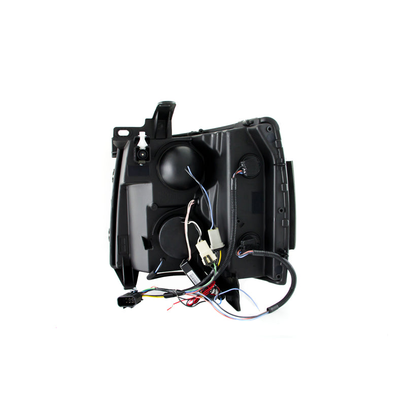 0713-Silverado-1500Silverado-25003500-Headlights-Black-Clear-Projectors-With-Halos-DrivPass