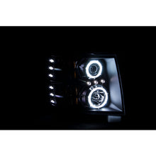 Load image into Gallery viewer, 0713-Silverado-1500Silverado-25003500-Headlights-Black-Clear-Projectors-With-Halos-DrivPass