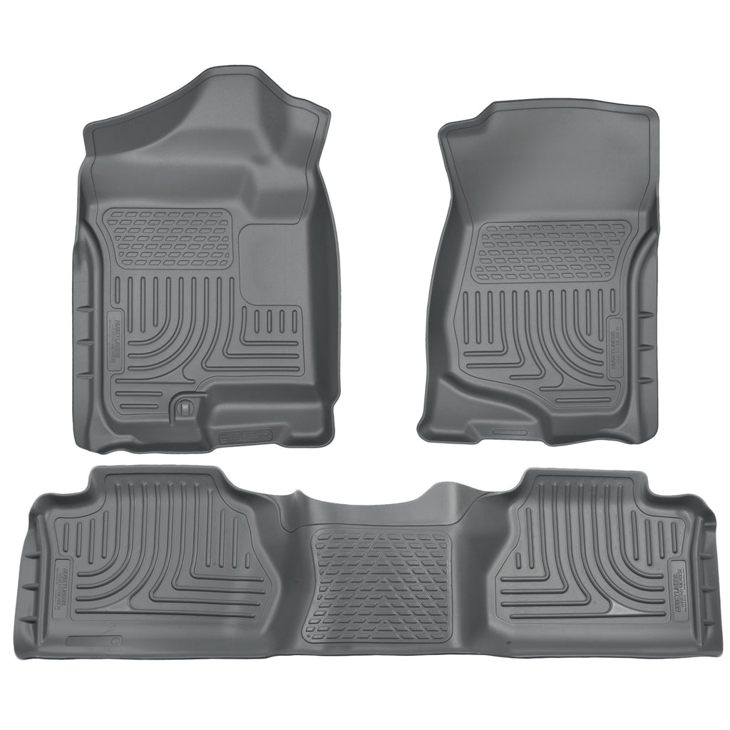 0713-SilveradoSierra-15000714-25003500-Ext(Not-WManual-Shifter)Front--2Nd-Seat-Flr-Liners-Gre