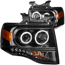 Load image into Gallery viewer, 0714-Expedition-Headlights-Black-Clear-Projector-With-Amber-DriverPassenger