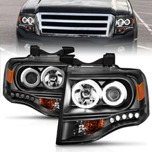 Load image into Gallery viewer, 0714-Expedition-Headlights-Black-Clear-Projector-With-Amber-DriverPassenger