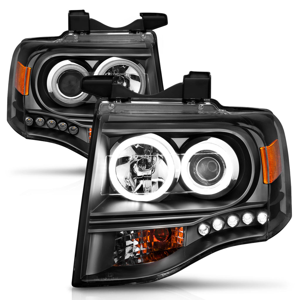 0714-Expedition-Headlights-Black-Clear-Projector-With-Amber-DriverPassenger